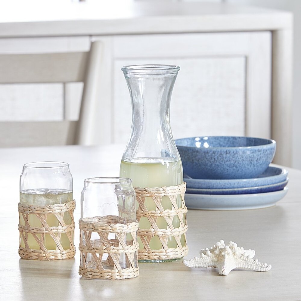 The Cellar Coastal Rattan & Glass Carafe
